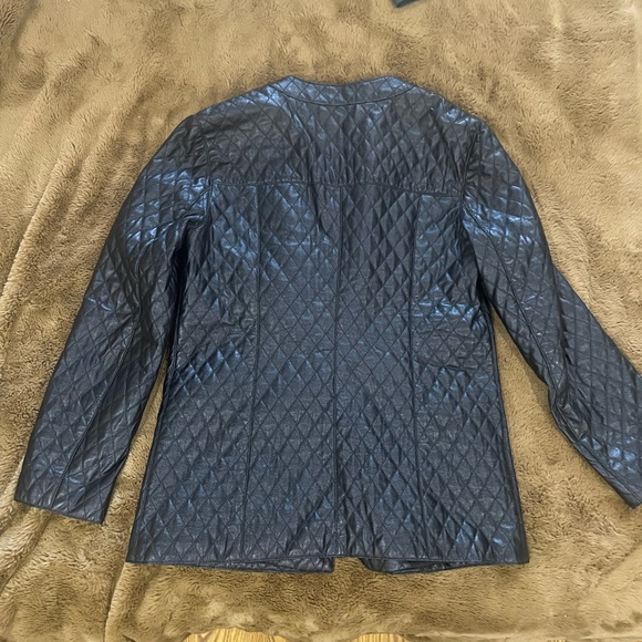Club Monaco Quilted Black Bomber Jacket - Picture 3 of 3